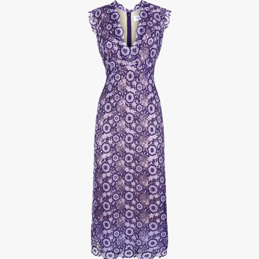 Erdem Eleri V-neck Lilac Dress Size UK 14/US 10 NWOT 2018 Pre-Fall Made in UK